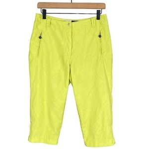 Jamie Sadock Capri 6 Golf Textured Airwear Cropped Pant Lightweight Stretch Lime